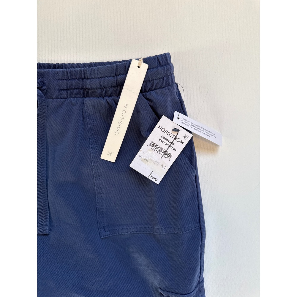 Caslon Women Navy Peacoat Cargo Pants Elastic Drawstring Waist CN468414MI Size S - Picture 4 of 10